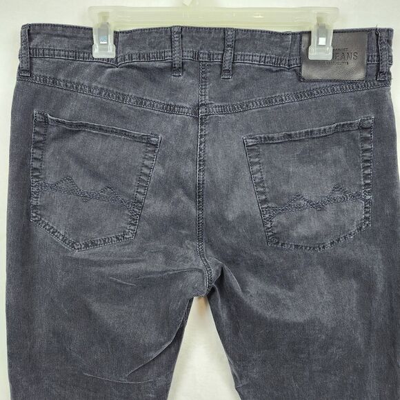MAC Arne Jeans Mens 36x34 Black Vintage Wash Straight Leg Slim Germany ALTERED - Picture 4 of 16